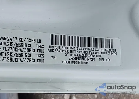 2017 Ram Promaster City Tradesman Slt из США, поврежденный, VIN ZFBERFBB7H6D44341